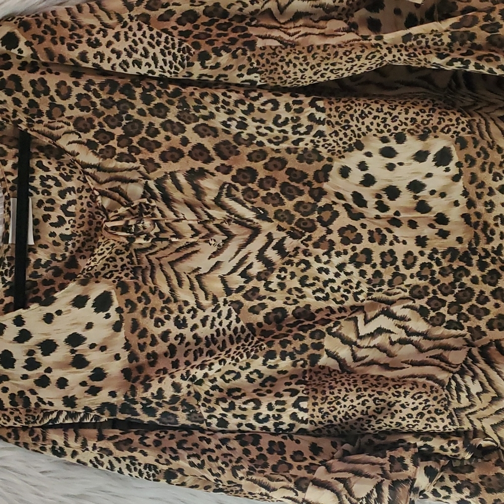 Cheetah flared out sleeve blouse